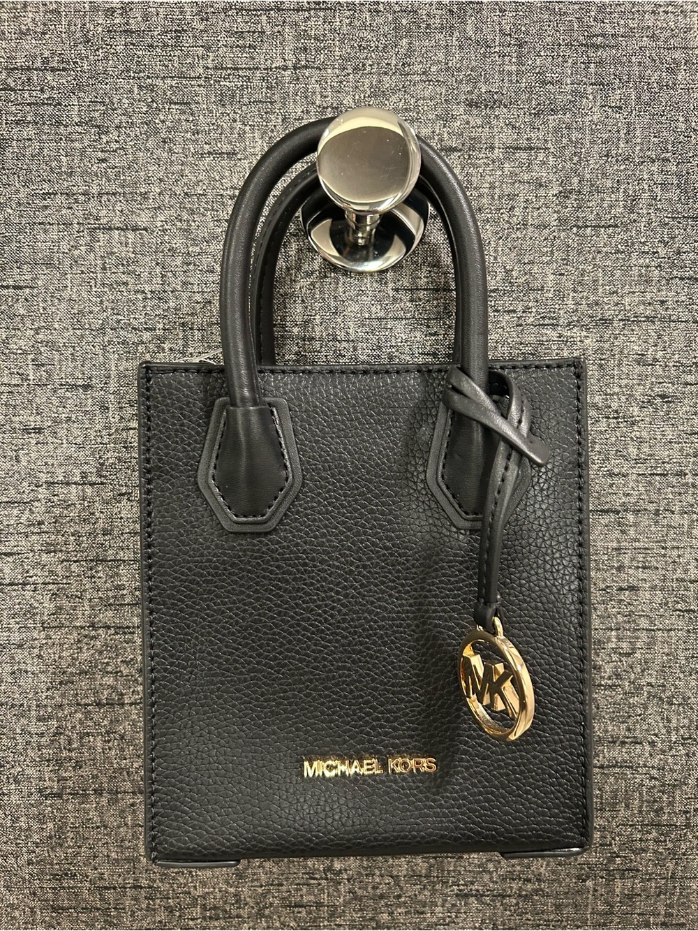 Michael Kors Black Pebbled Leather Mini Tote with Gold Hardware - Picture 1 of 16